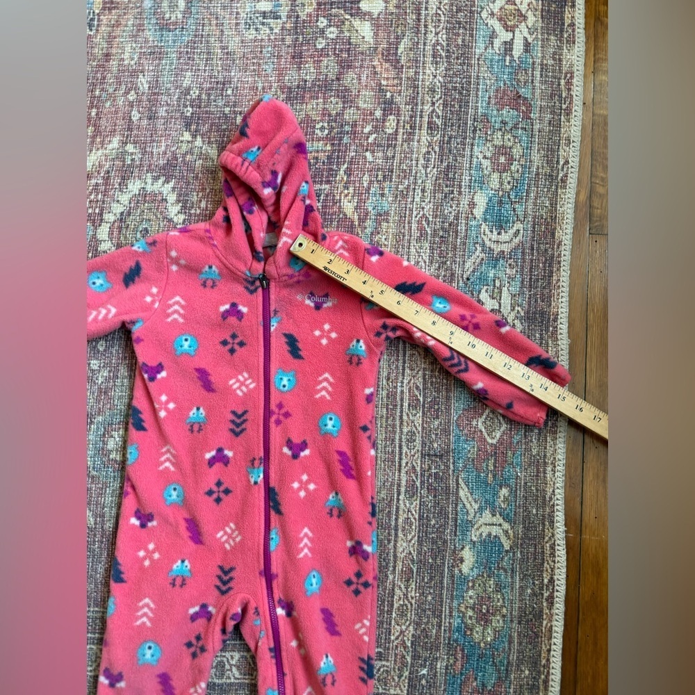 Columbia 18-24month infant Snowtop II bunting fleece pink woodland creatures - Picture 3 of 13